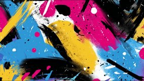 Vibrant graffiti-inspired animated background with bold brush strokes, paint splashes, and cartoon-style grunge textures. Perfect for VJ loops, abstract visuals, and urban motion graphics. - Powered by Shutterstock - Get 15% off with code: PIKWIZARD15
