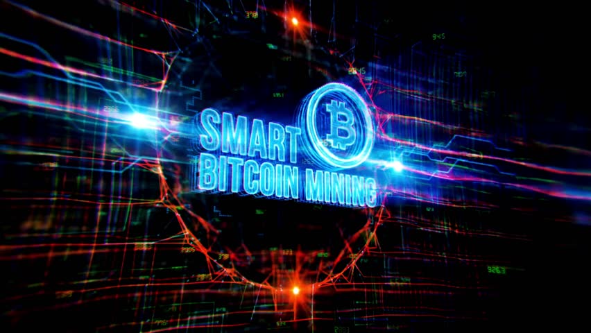 Bitcoin text innovation symbol. Virtual cryptocurrency concept, Bitcoin price drop and rise, Bit Coin ,Bitcoin halving Abstract animation