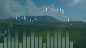 Opening valley starting chart animating sticks, bars, line sliding down rising showing market cycle. Finance, technology, digital, analysis, growth, economy, innovation - Powered by Shutterstock - Get 15% off with code: PIKWIZARD15