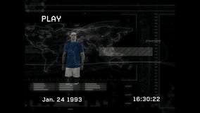 Male athlete extending arms and spawning soccer ball, juggling for control against tech interface. Sports, technology, data visualization, innovation, futurism, performance, digital - Powered by Shutterstock - Get 15% off with code: PIKWIZARD15