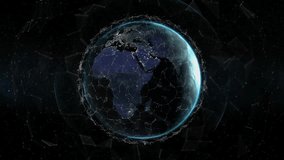 On start bezel rotating and clock hands advancing with numeric codes scrolling to indicate time. Futuristic, digital, interface, technology, neon, data, virtual - Powered by Shutterstock - Get 15% off with code: PIKWIZARD15