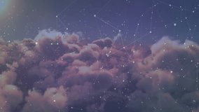 Cloudscape fading in revealing data panels updating grids and sliding bar charts showing data flow. Futuristic, technology, interface, digital, data, analytical, minimalistic - Powered by Shutterstock - Get 15% off with code: PIKWIZARD15