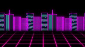 Grid floor under neon skyline initiating yellow particle cloud emerging into swirling energy form. Futuristic, cyberpunk, abstraction, digital art, vibrant, energetic, cityscape - Powered by Shutterstock - Get 15% off with code: PIKWIZARD15