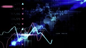 Interface loading initiating neon blue and pink lines undulating across dashboard, marking peaks. Technology, analytics, data, futuristic, interface, visualization, dashboard - Powered by Shutterstock - Get 15% off with code: PIKWIZARD15