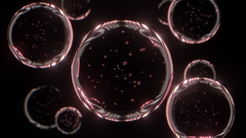 Cosmetics pink serum liquid bubbles 3d abstract background. Cosmetic moisturizer essence gel. Collagen fluid bubble molecule. Moisturizing cream or oil for personal health care and beauty skin concept