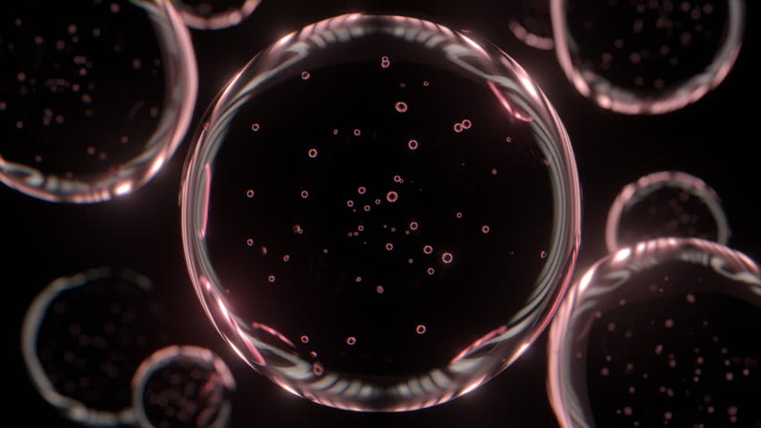 Cosmetics pink serum liquid bubbles 3d abstract background. Cosmetic moisturizer essence gel. Collagen fluid bubble molecule. Moisturizing cream or oil for personal health care and beauty skin concept