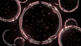 Cosmetics pink serum liquid bubbles 3d abstract background. Cosmetic moisturizer essence gel. Collagen fluid bubble molecule. Moisturizing cream or oil for personal health care and beauty skin concept - Powered by Shutterstock - Get 15% off with code: PIKWIZARD15