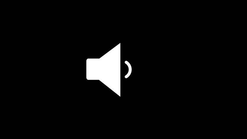 Showing a white sound icon on a black background 4k