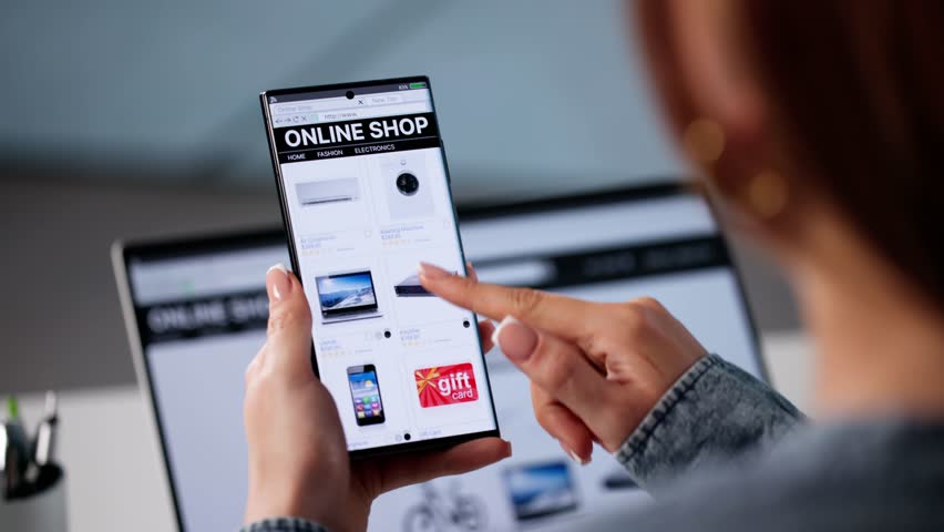 Mobile Responsive Ecommerce Website Where Woman Is Buying Online