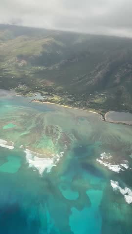 Aerial view of the hawaiian coastline