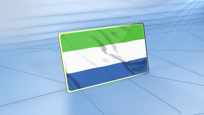 Sierra Leone Flag Displayed on a Clean White Background. National Symbols of Sierra Leone