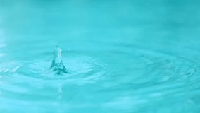 clear water droplet falling on surface creating ripples. symbol of calm, purity and natural, clear droplet falls onto swimming pool surface creating beautiful ripples - Powered by Shutterstock - Get 15% off with code: PIKWIZARD15