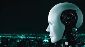 Internet connection controlled by AI robot huminoid and machine learning process to analyze data connectivity and cyber security . 3D rendering . - Powered by Shutterstock - Get 15% off with code: PIKWIZARD15