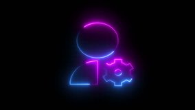Futuristic Neon Tech Icon, User Settings and Configuration Symbol in Glowing Red and Green - Powered by Shutterstock - Get 15% off with code: PIKWIZARD15