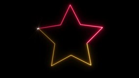 Animated Neon Star Outline in Red and Yellow with Sparkling Light Trail Effect on Black Background,Neon Star with Sparkling Glitter Trail, Glowing Star Shape with Glitter Stream,Abstract Light Effect - Powered by Shutterstock - Get 15% off with code: PIKWIZARD15