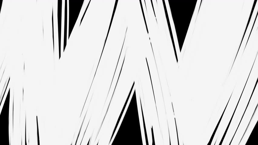 Artistic transition with white dry brush strokes on black screen. Geometric hand-drawn animation in 4K with alpha for stylish scene changes.