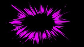 Colorful fireworks explode on black screen. Cartoon animation of celebratory pyrotechnics with bursting rays in 4K and alpha channel. - Powered by Shutterstock - Get 15% off with code: PIKWIZARD15
