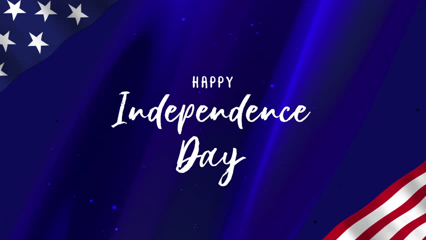 Happy independence day 4th of July graphic featuring festive American flag symbols freedom. Suitable for patriotic holiday celebrations and promotional materials.