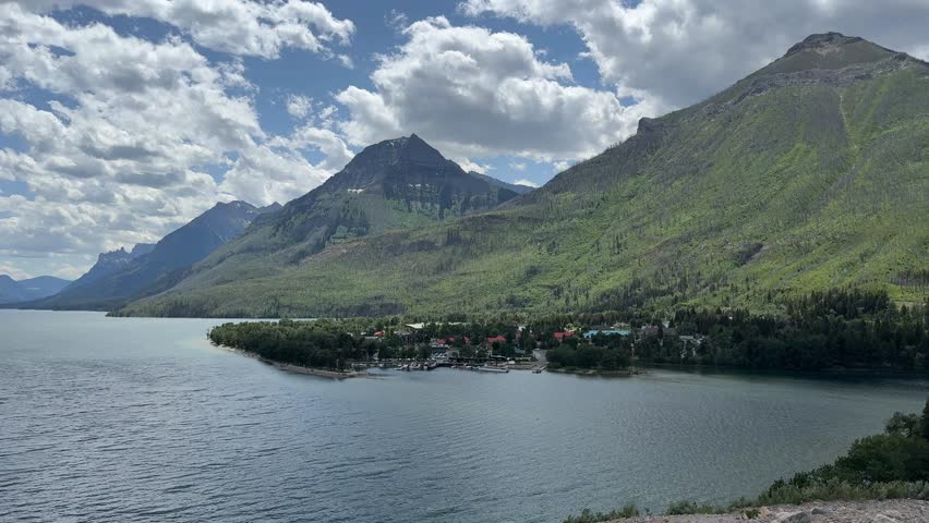 The Town of Waterton in summer in Waterton National Park