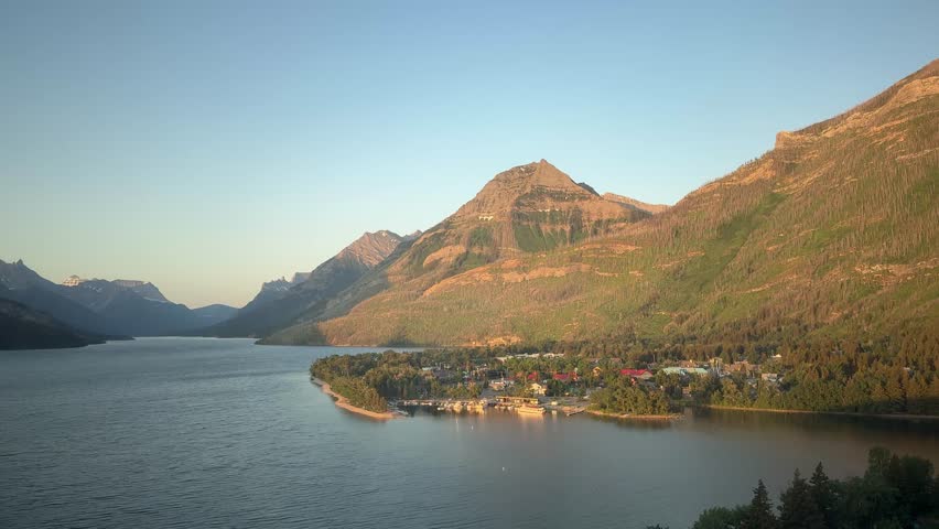 The Town of Waterton in summer in Waterton National Park