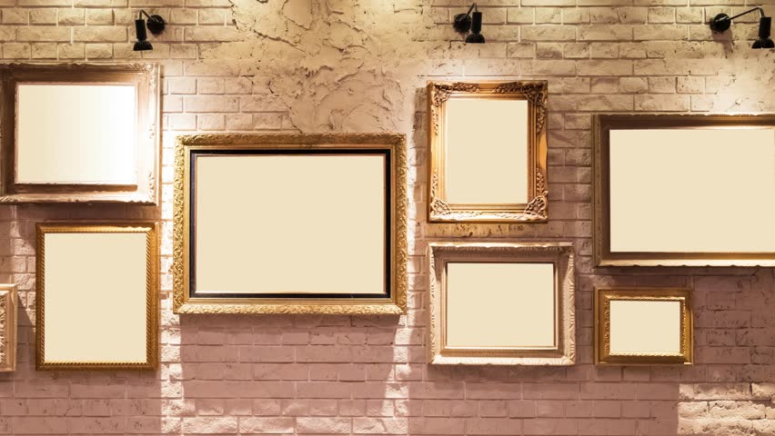 Modern Art Gallery Frames and Exhibit. 