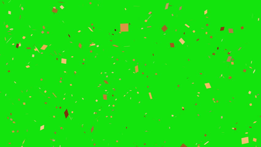 Golden Confetti Green Screen Animation Celebration and Party Overlay