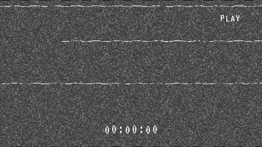 play effect in VHS effect overlay in a seamless loop on grey background. 4K Stock Video