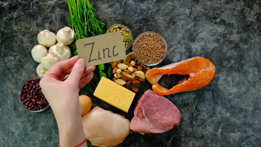 Foods contain zinc food. Selective focus.