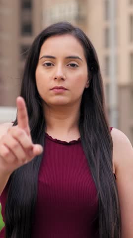 Vertical Video of Indian Woman Saying No