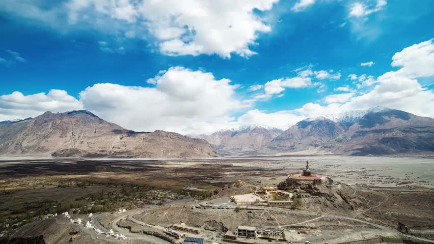 Panoramic View of Mountain Range and Valley Landscape