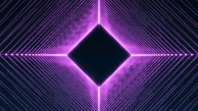 Abstract purple rectangular tunnel with shiny lights and lines animated background video motion graphic - Powered by Shutterstock - Get 15% off with code: PIKWIZARD15