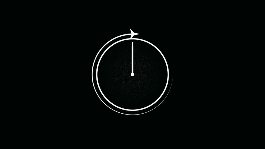 Stopwatch animation. Wall clock animation. Time.lapse animation of a spinning wall clock. Simple clock icon.