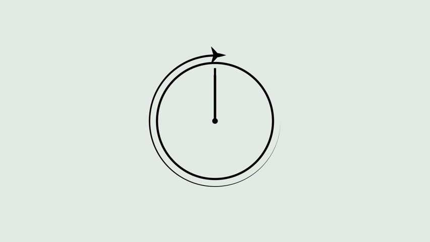  Stopwatch animation. Wall clock animation. Time.lapse animation of a spinning wall clock. Simple clock icon.