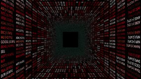 3D tunnel filled with fast-moving stock tickers in red and white - Powered by Shutterstock - Get 15% off with code: PIKWIZARD15
