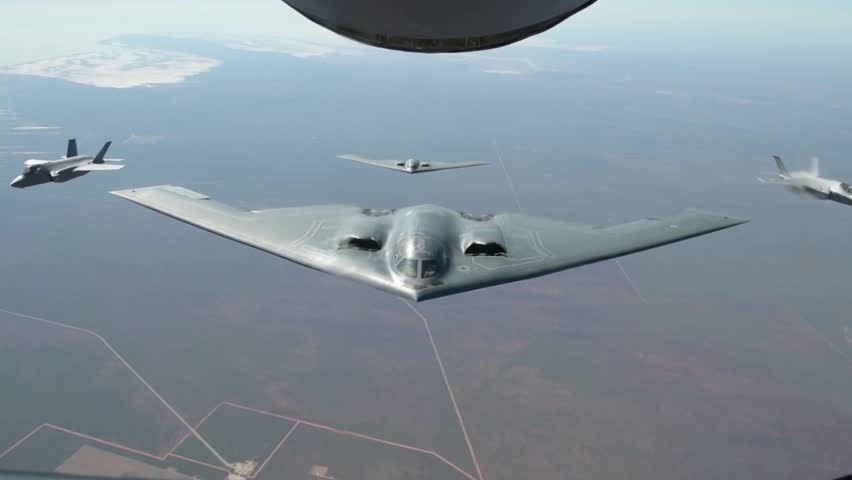 Two U.S. Air Force B‑2 Spirit Stealth Bombers from 509th Bomb Wing Conduct Strategic Operations