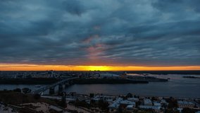 A stunning sunset 4K time-lapse capturing the famous view of the arrow in Nizhny Novgorod, where the Oka River flows into the mighty Volga - Powered by Shutterstock - Get 15% off with code: PIKWIZARD15