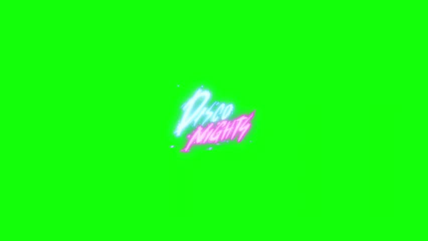 Let's Dance text font on green screen, with neon light. Luminous and shimmering haze inside the letters of the text Let's Dance. Let's Dance neon Sign. ULTRA HD.