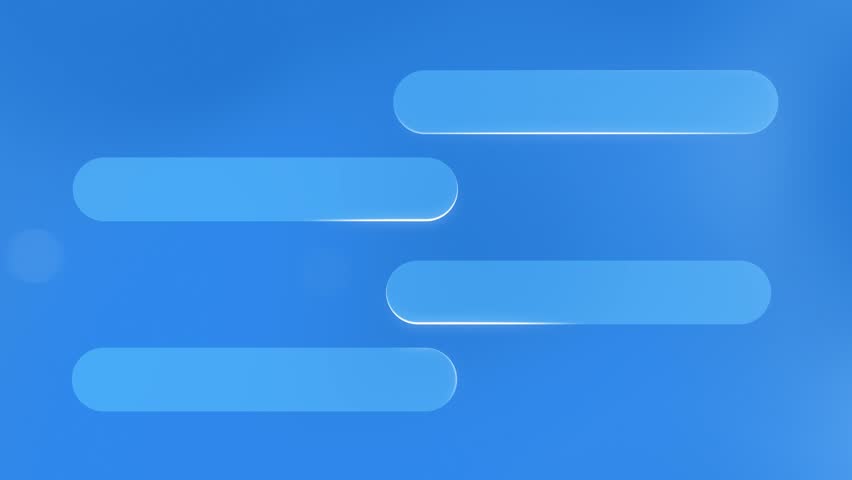 Animated Chat Dialog Boxes Liquid Glass Frosted Speech Bubbles on Blue Color Gradient Background