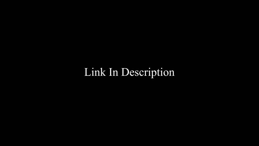 Animated “Link in Description” text inside glowing neon box on dark background