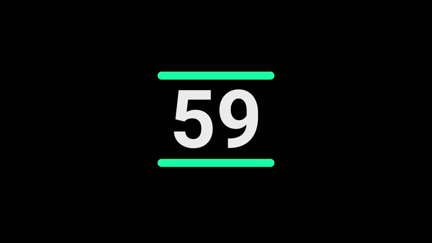 countdown clock timer in 1 minute to zero second