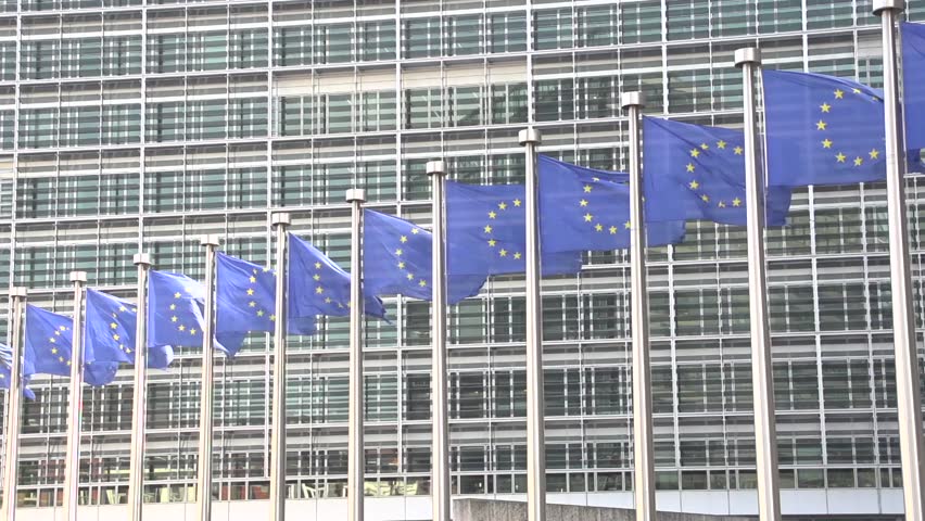 EU flag  slow motion