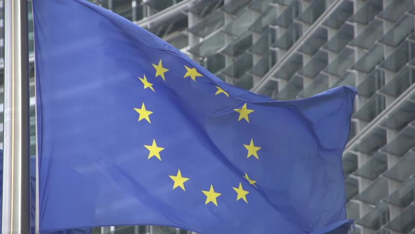 EU flag  slow motion