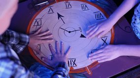 Children rotate the clock, putting arrows in the right place, puzzle. Puzzle in the quest room - Powered by Shutterstock - Get 15% off with code: PIKWIZARD15