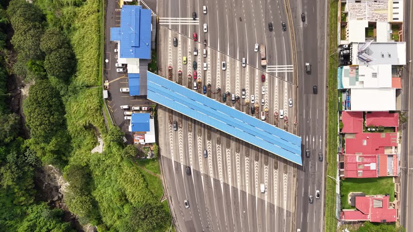 Aerial video of San Jose Capital city of Costa Rica during day light