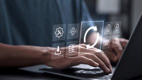 Software update or operating system upgrade concept. Installing update process, Improved functionality in the new version and improved security.  - Powered by Shutterstock - Get 15% off with code: PIKWIZARD15