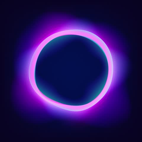 Interactive Neon Light Ring Futuristic AI Assistant Interface Voice Recognition System Smart Device UI Glowing Digital Effects