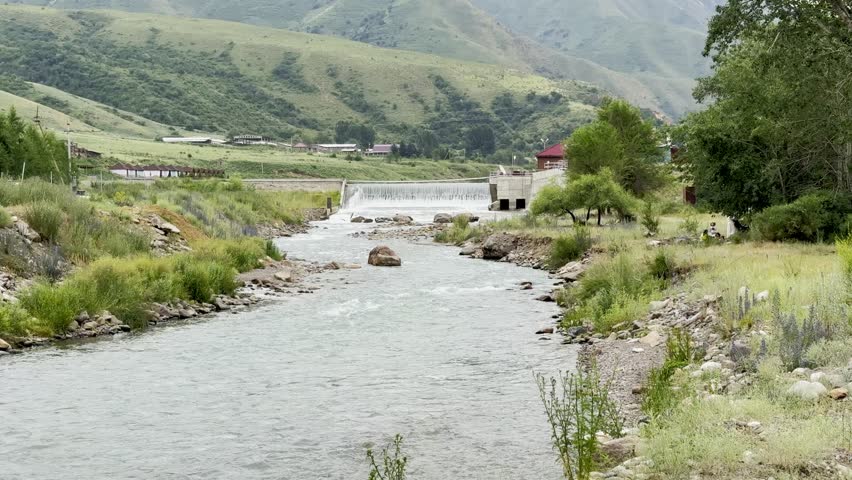 Serene River Flowing Through Natural Landscape – Peaceful Water in Wild Nature