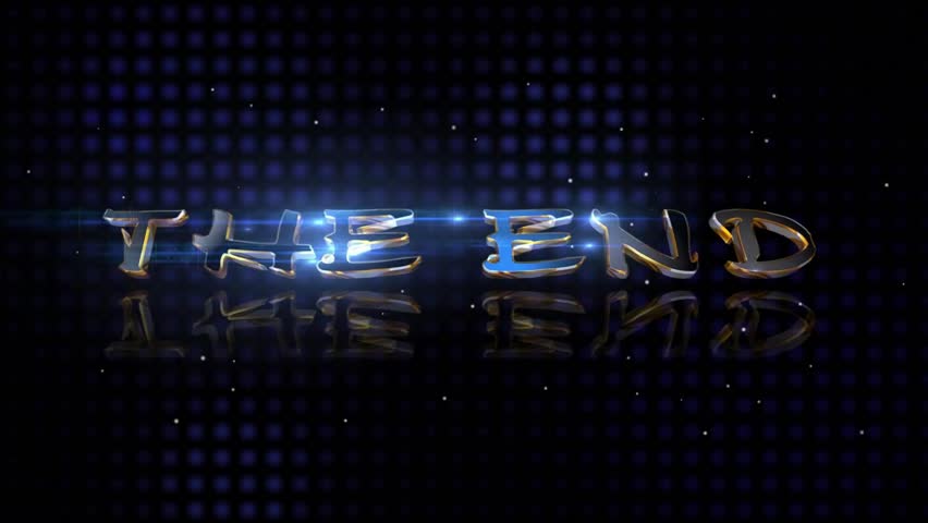 4k Blue THE END Flare Style Animation Background 