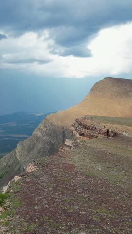 Majestic Mountain Landscape Views From Alberta, Canada Under a Dramatic Cloudy Sky