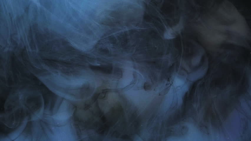 Mystical smog. Stream wave. Defocused blue dark color mist smoke fume splash paint ink texture floating on abstract art background.